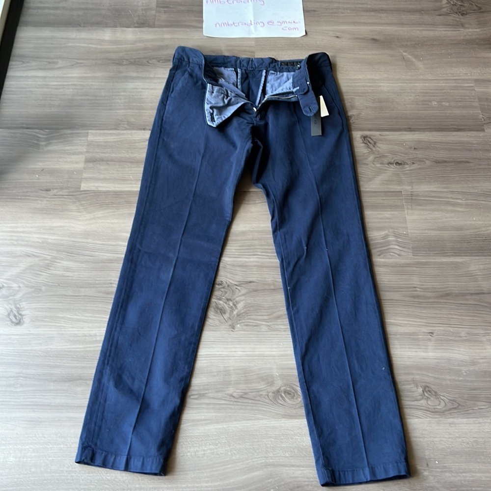 Dylan Gray vintage navy made in Turkey plain front fitted dress chinos size 31
